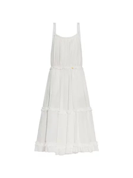 Rochie midi Balmain cu volane alb