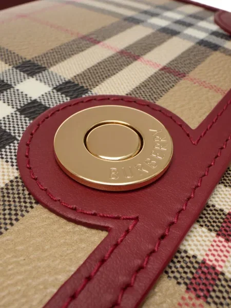 Кожена карирана кожена чанта Burberry