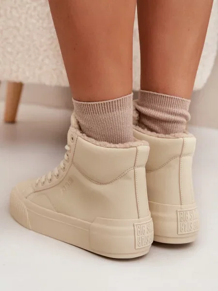 Ocieplane trampki Big Star Shoes na platformie białe