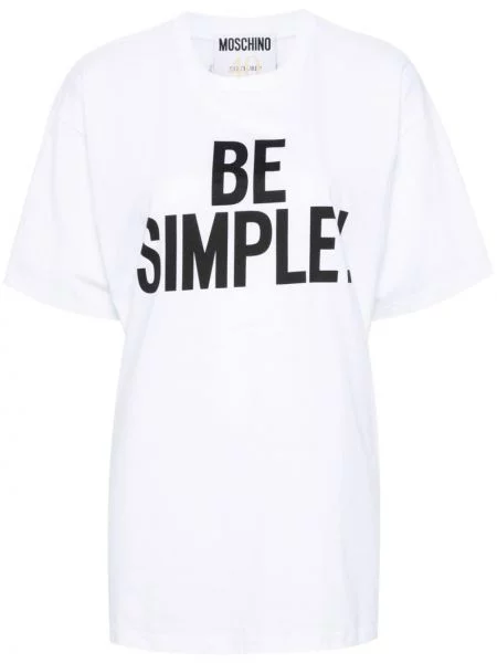 Tricou Moschino cu imagine alb
