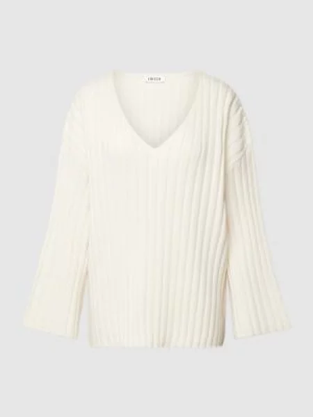 Sweter z dzianiny z mieszanki z efektem prążkowania model ‘Cameron’ Edited