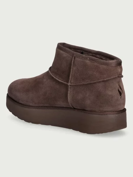 Skechers KEEP COZY śniegowce skórzane brązowe