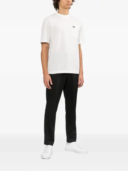 Tricou Fred Perry cu broderie alb