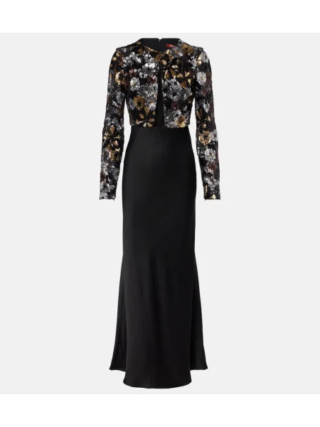 Rochie maxi Max Mara din tul de costum negru