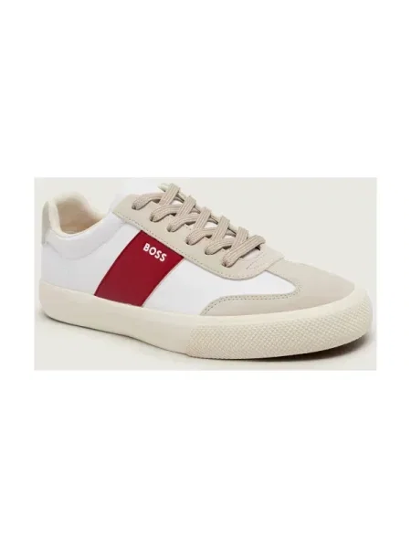 BOSS BLACK Sneakers Aiden_Tenn_sdnypu | piele întoarsă alb