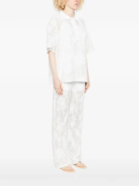 Top Isabelle Blanche cu model floral alb