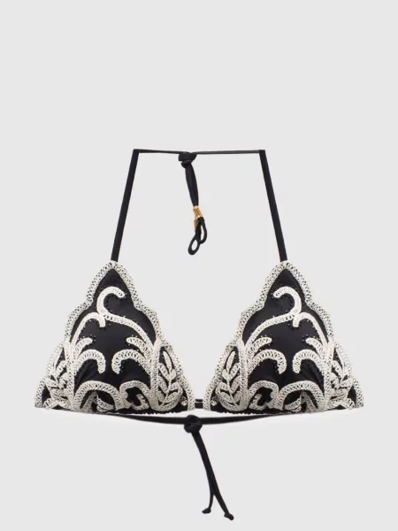 Ліф від купальника з вишивкою Twinset чорний