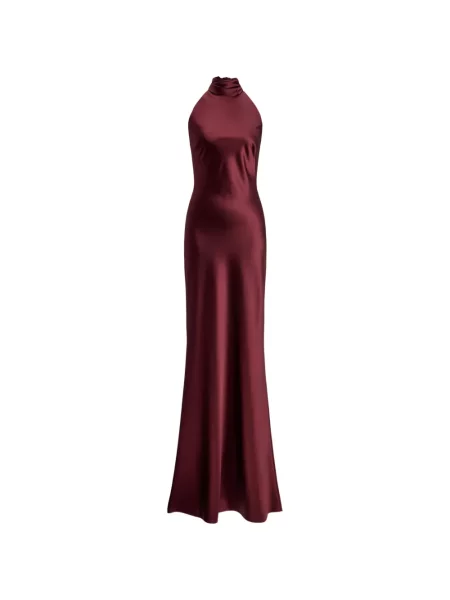 Rochie maxi Ralph Lauren Collection cu gât halter roșu