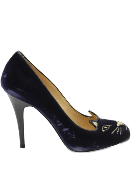 Sametové lodičky Charlotte Olympia modré