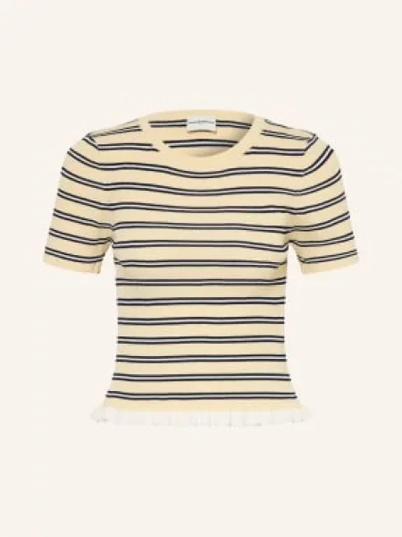 Claudie Pierlot Sweter Z Falbanami beige biały