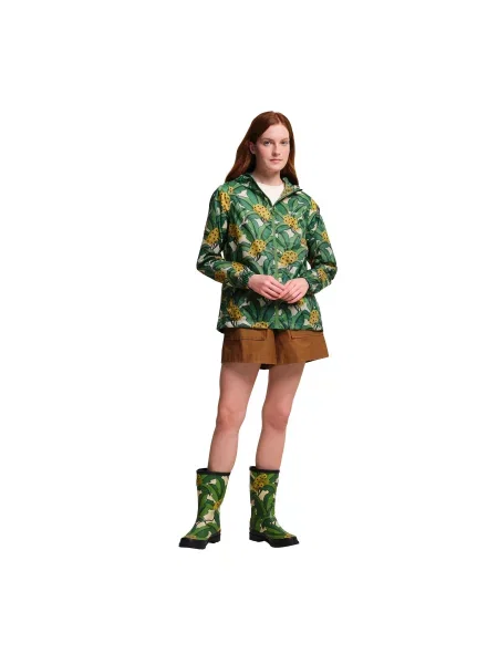 Kurtka Orla Kiely Tropical Floral Packaway Waterproof Jacket zielona