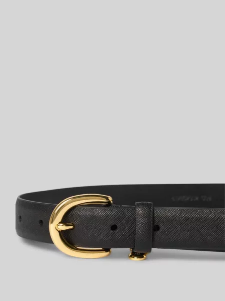 Lauren Ralph Lauren Pasek skórzany czarny