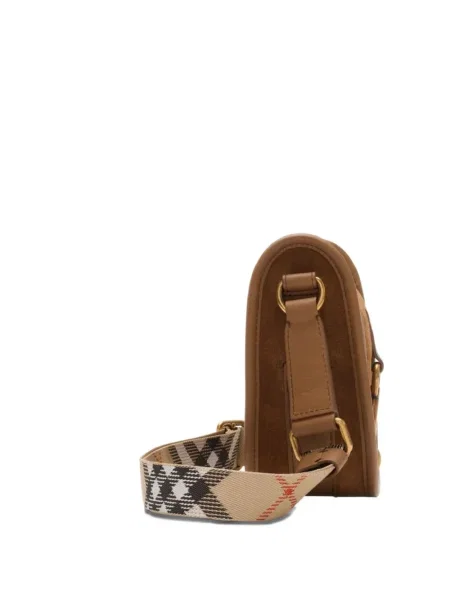 Geantă messenger Burberry în carouri maro