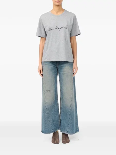 Μπλούζα Mm6 Maison Margiela με σχέδιο από ζέρσεϋ γκρι