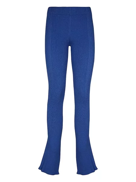 Zvonové žebrované kalhoty Barrow modré