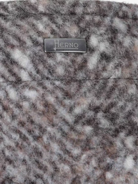 Geacă Herno cu glugă cu model herringbone gri