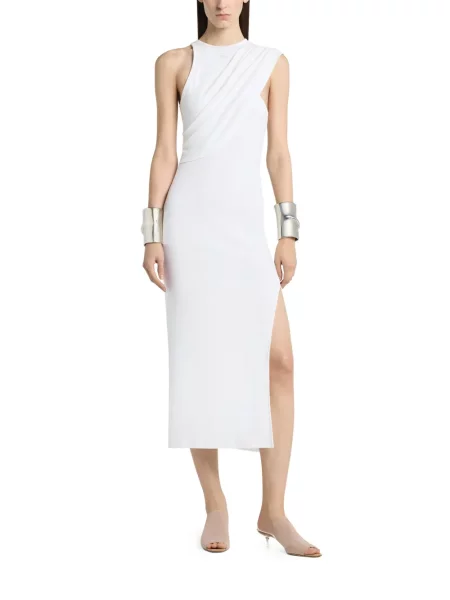Rochie drapată Courreges asimetric drapat de costum alb