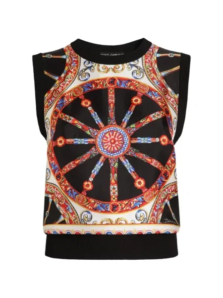 Ușor top Dolce & Gabbana tricotate negru