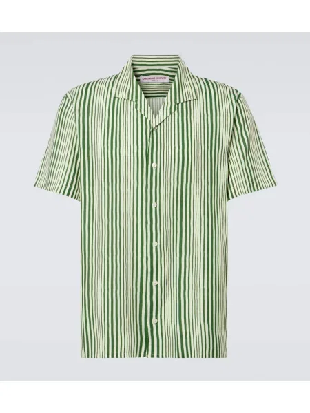 Pruhovaná košile Orlebar Brown zelená
