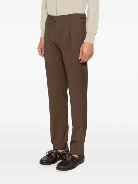 Pantaloni Berwich plisate maro