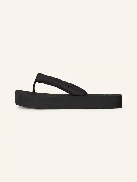 Žabky Calvin Klein Sandal Flatform Ttxr Satin triple black černé