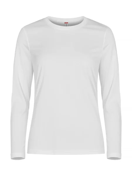 Clique Basic Active-T L/S Koszulka długi rękaw z barwionej przędzy biała