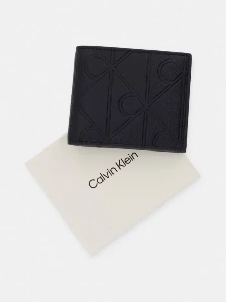 Bőr pénztárca Calvin Klein fekete