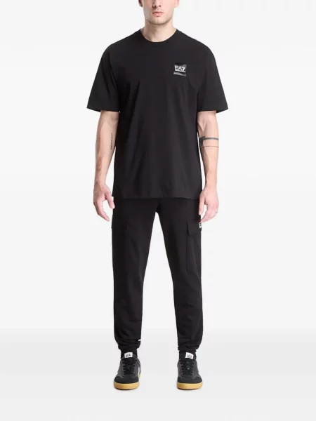 Μπλούζα Ea7 Emporio Armani με αυτόγραφο μαύρο