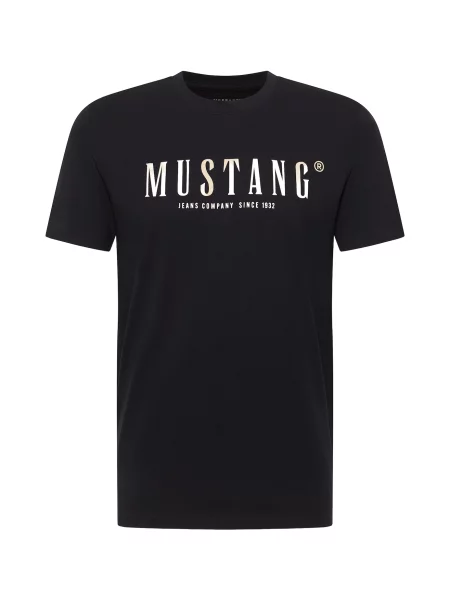 MUSTANG Tricou Austin galben pastel / negru alb