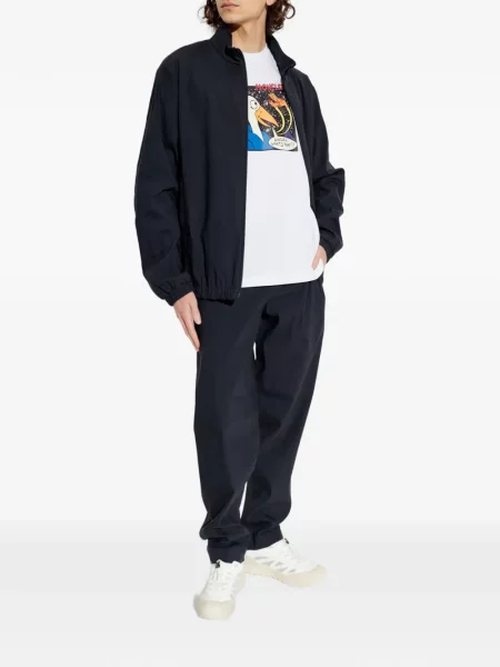 Lenvászon nadrág Moncler autogrammal kék
