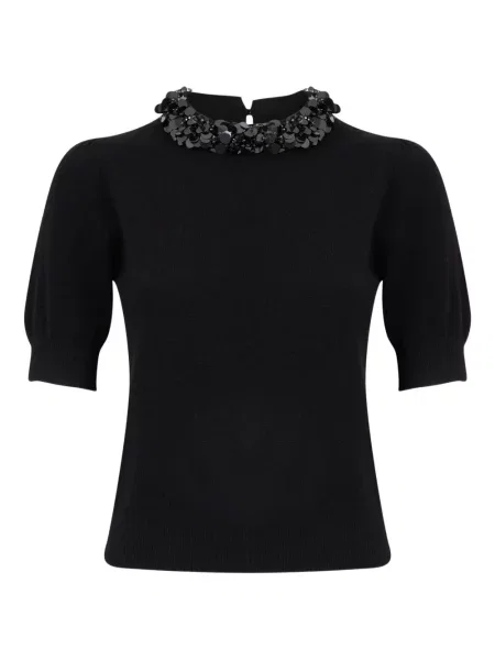 Плетен топ Ulla Johnson бродиран черно
