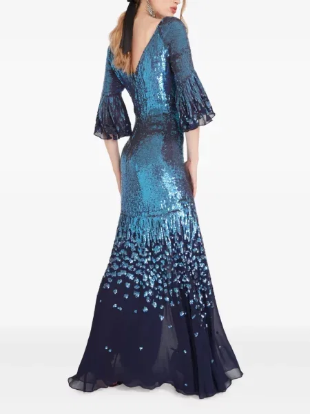 Rochie de seară Temperley London cu paiete de costum albastru