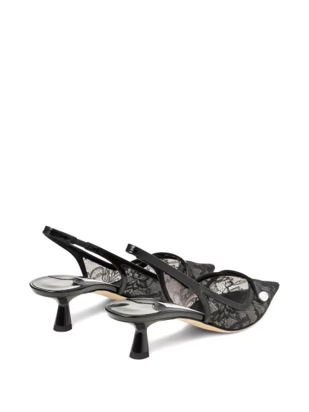 Pantofi cu toc Jimmy Choo din dantelă negru