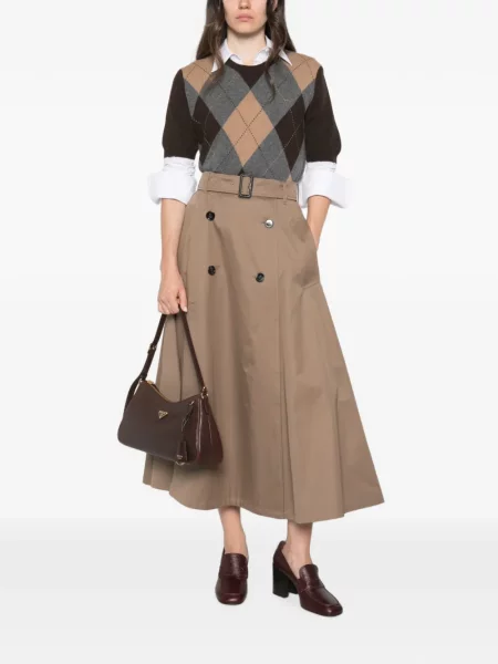 Scurt top Prada cu decolteu rotund maro