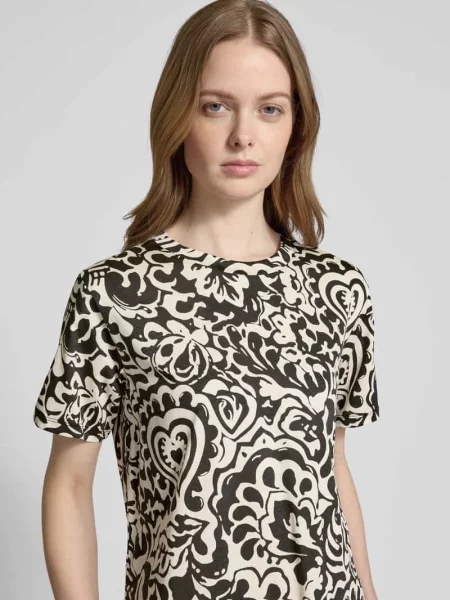 T-shirt z okrągłym dekoltem model ‘CADINE’ Weekend Max Mara czarna