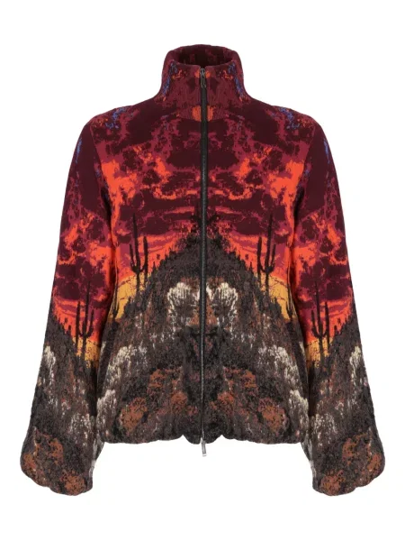 Geacă bomber Laneus tricotate roșu