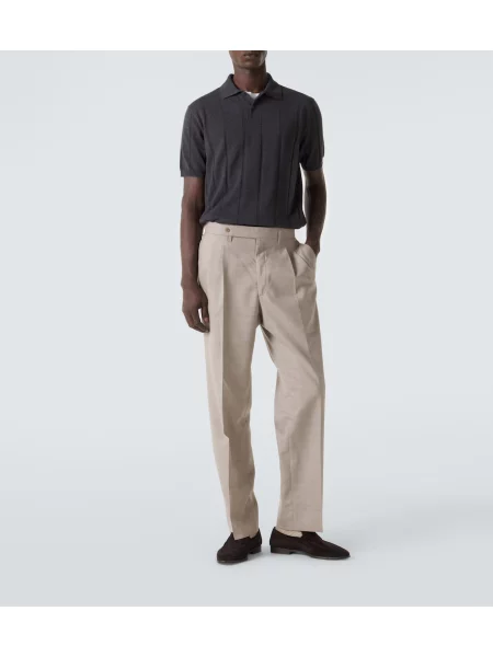 Tricou polo Canali de lână gri