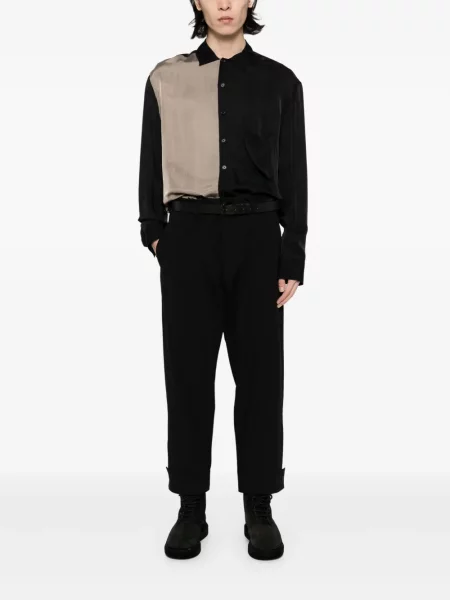 Pantaloni Yohji Yamamoto din canvas negru