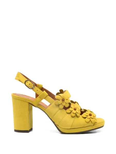 Sandale Chie Mihara din piele cu model floral galben