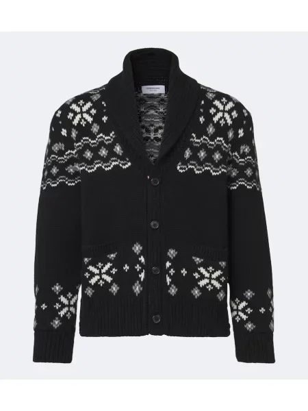 Cardigan Thom Browne din cașmir negru