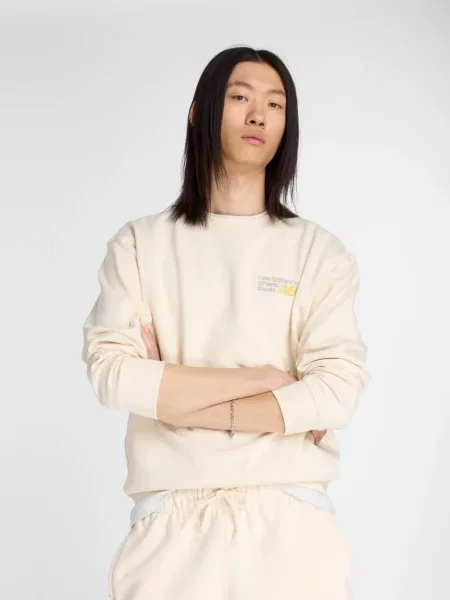 Флисовый свитер New Balance бежевый