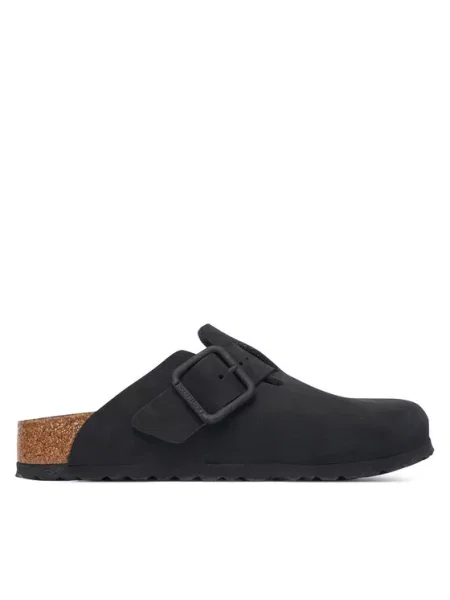 Шлепанцы Birkenstock с пряжкой черные