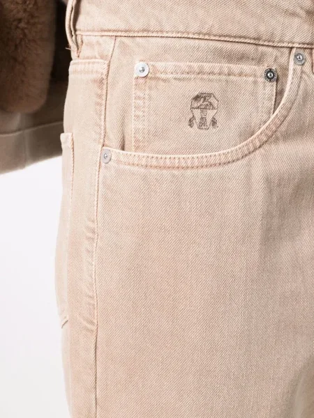 Дънки straight leg Brunello Cucinelli бродирани