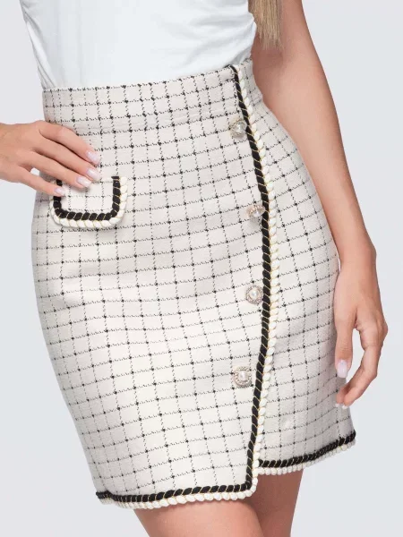 Ombre mini sukně se vzorem béžové
