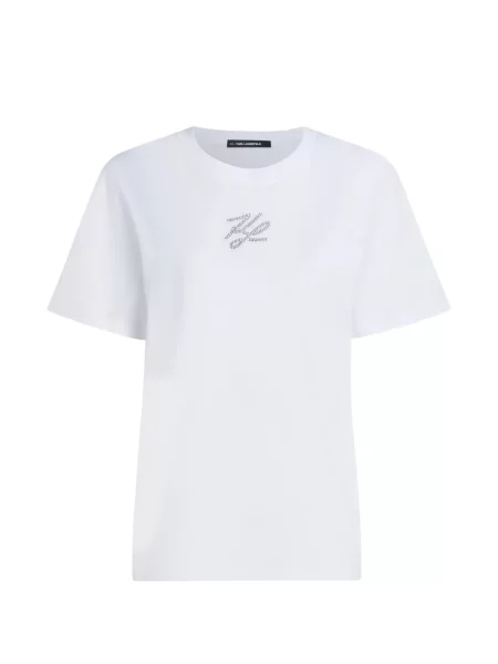Stras tricou Karl Lagerfeld alb