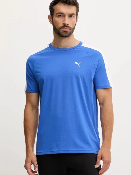 Тениска Puma лилаво с апликация виолетово