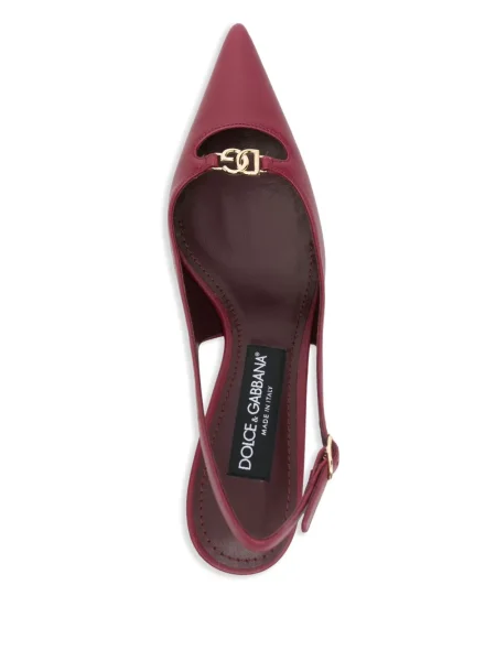 Pantofi cu toc Dolce & Gabbana din piele slingback roșu