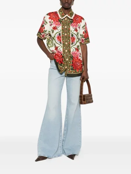 Cămașă Farm Rio cu model floral alb