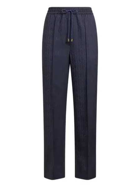 Pantaloni Etro din jacard albastru