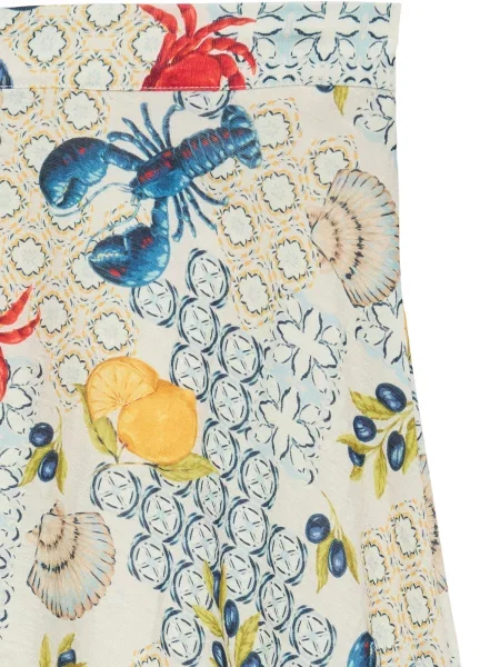 VERO MODA Sukňa VMVALENTINA modrá / žltá / sivá / tmavočervená béžová